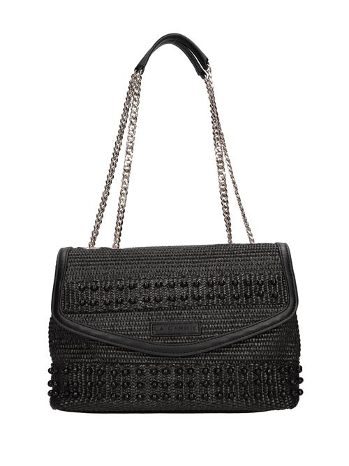 Borsa Malibu in rafia ed ecopelle LA CARRIE | 141M-WM-230-RAENERO